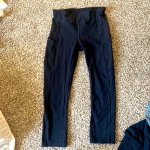 Lulu lemon cropped black leggings, size 2